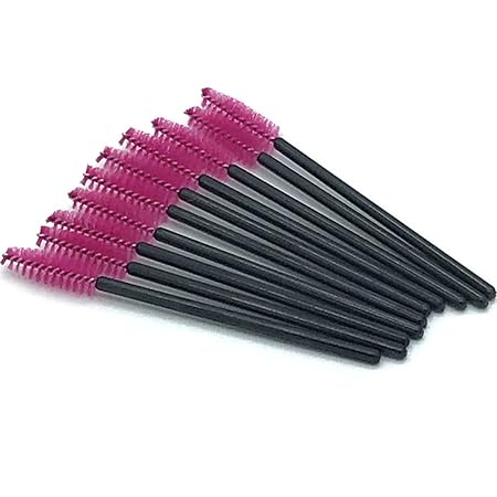 50 Stk. Wimpernbürsten - Wimpernbürstchen für Wimpernverlängerung - Mascarabürste - Bürste - Schwarz/Weinrot