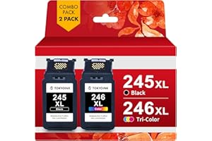 TOKYOINK 245XL 246XL Black Color Combo Pack Ink Cartridges Remanufactured Replacement for Canon Ink 245 246 PG-245XL CL-246XL for Canon Pixma MG2522 MX490 MX492 TR4520 TS3322 TS202 TR4500 Printer Ink