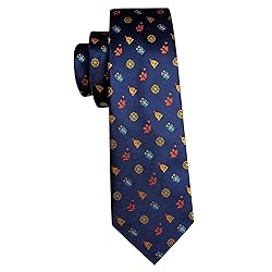 Barry.Wang Mens Christmas Tie Set Navy Red Yellow