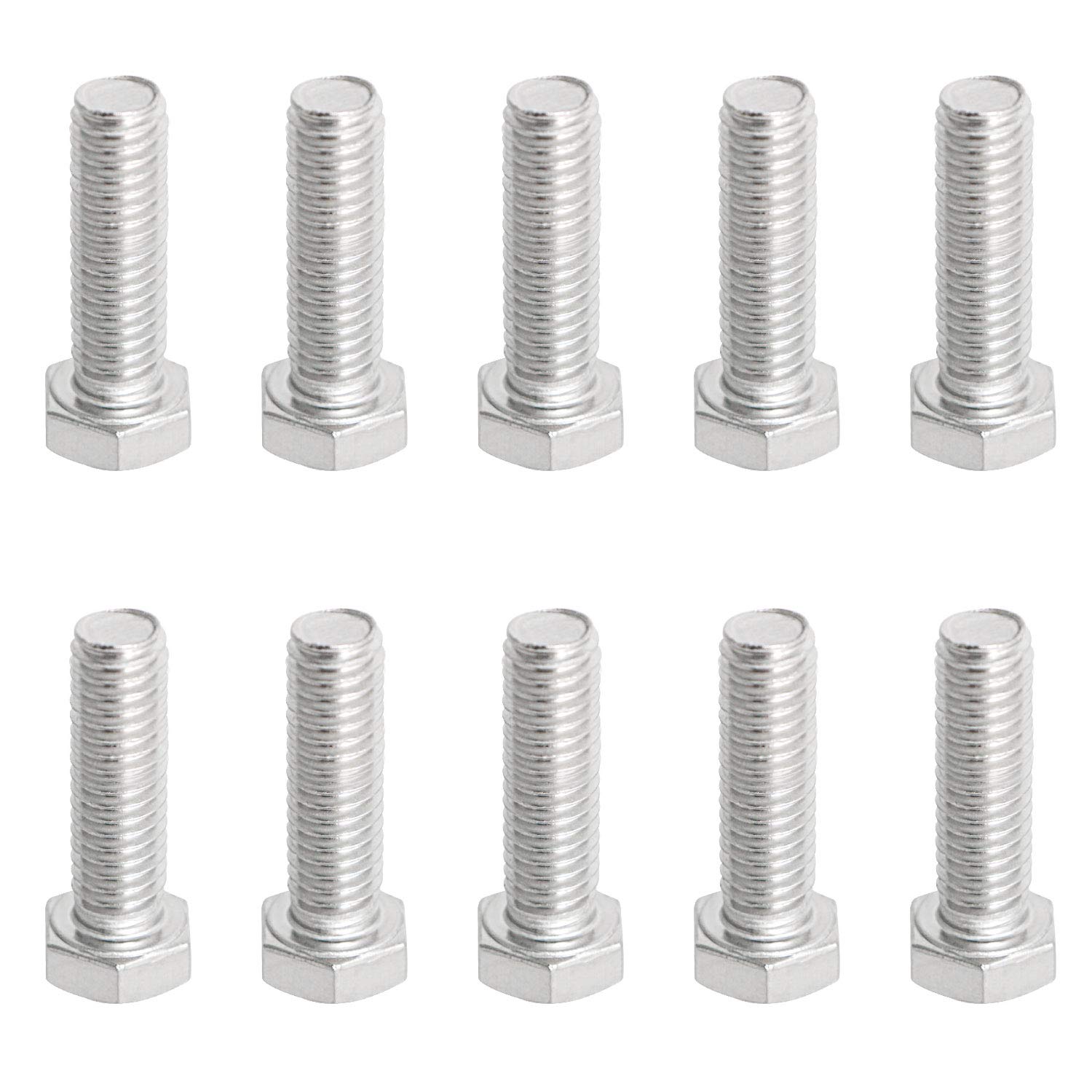 Aopin M6 x 20mm Hex Head Bolts Screws Grade 6.8 Stainless Steel, Fasteners Fully Machine Threaded SUS304 10 Pcs