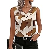 Zeagoo Women's Silk Satin Tank Tops V Neck Casual Camisoles Sleeveless Business Work Blouses Dressy Summer Shirts
