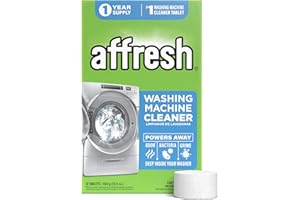 Affresh Washing Machine Cleaner, Helps Power Away Odor Causing Bacteria & Grime Deep Inside Pump, Valve & Hoses, 12 Time Release Tablets, 1 Year Supply
