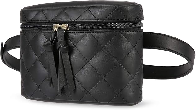 quilted black fanny pack