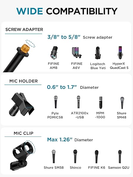 INNOGEAR MICROPHONE STAND, TRIPOD BOOM ARM FLOOR MIC STAND HEIGHT ADJUSTABLE HEAVY DUTY WITH CARRYING BAG 2 MIC CLIPS 3/8″ TO 5/8″ ADAPTER FOR SINGING PODCAST FOR BLUE YETI SHURE SM58 SM48 SAMSON Q2U