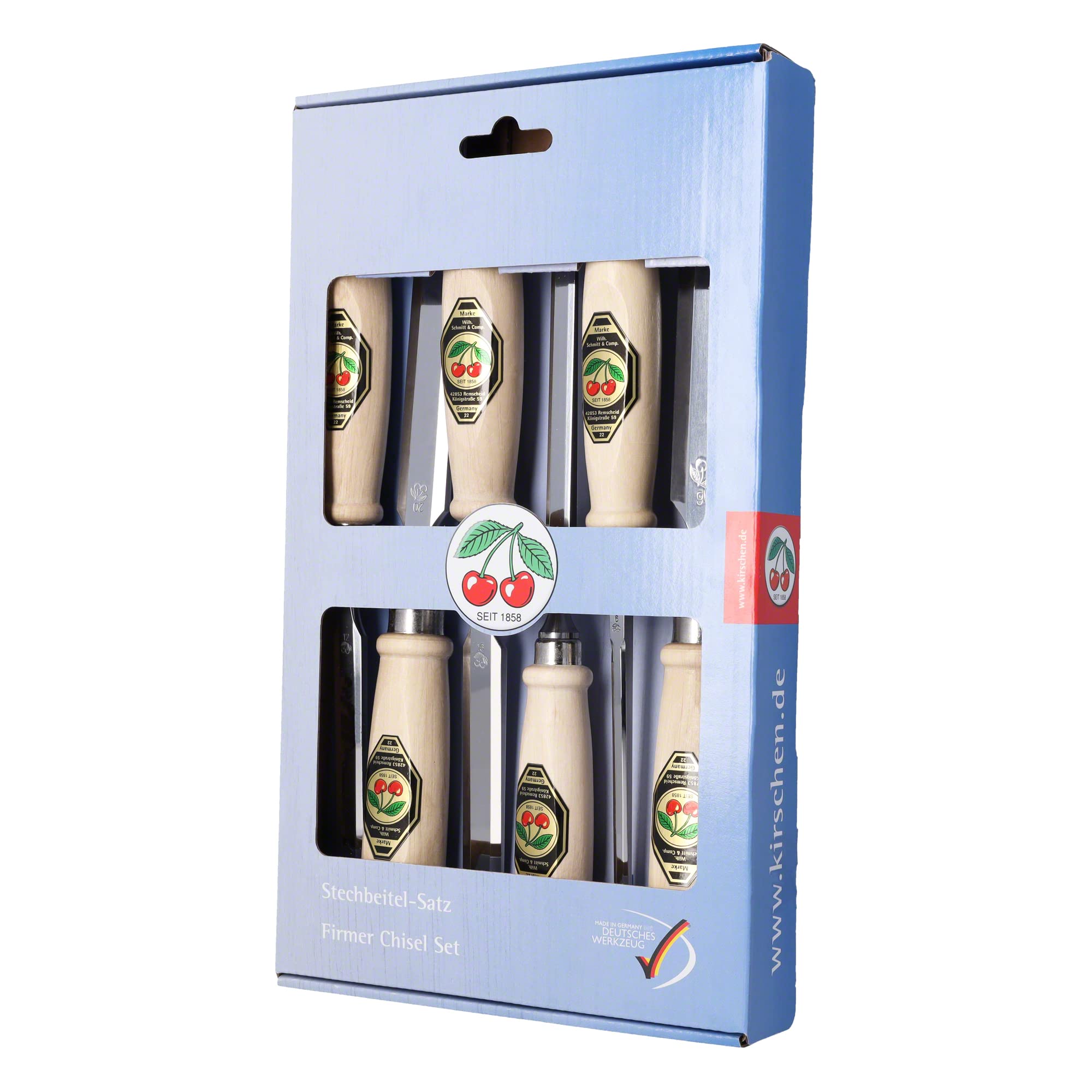 Kirschen 1111000 Firmer Chisel Set with Hornbeam Handles - Multi-Colour
