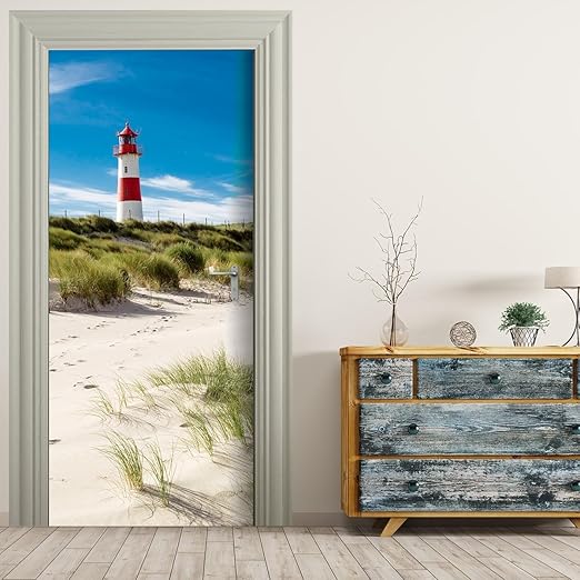 FCFLXJ Selbstklebende Türtapete Golden 90x200cm - 3D Türfolie Abnehmbar Für Wohnzimmer & Küche