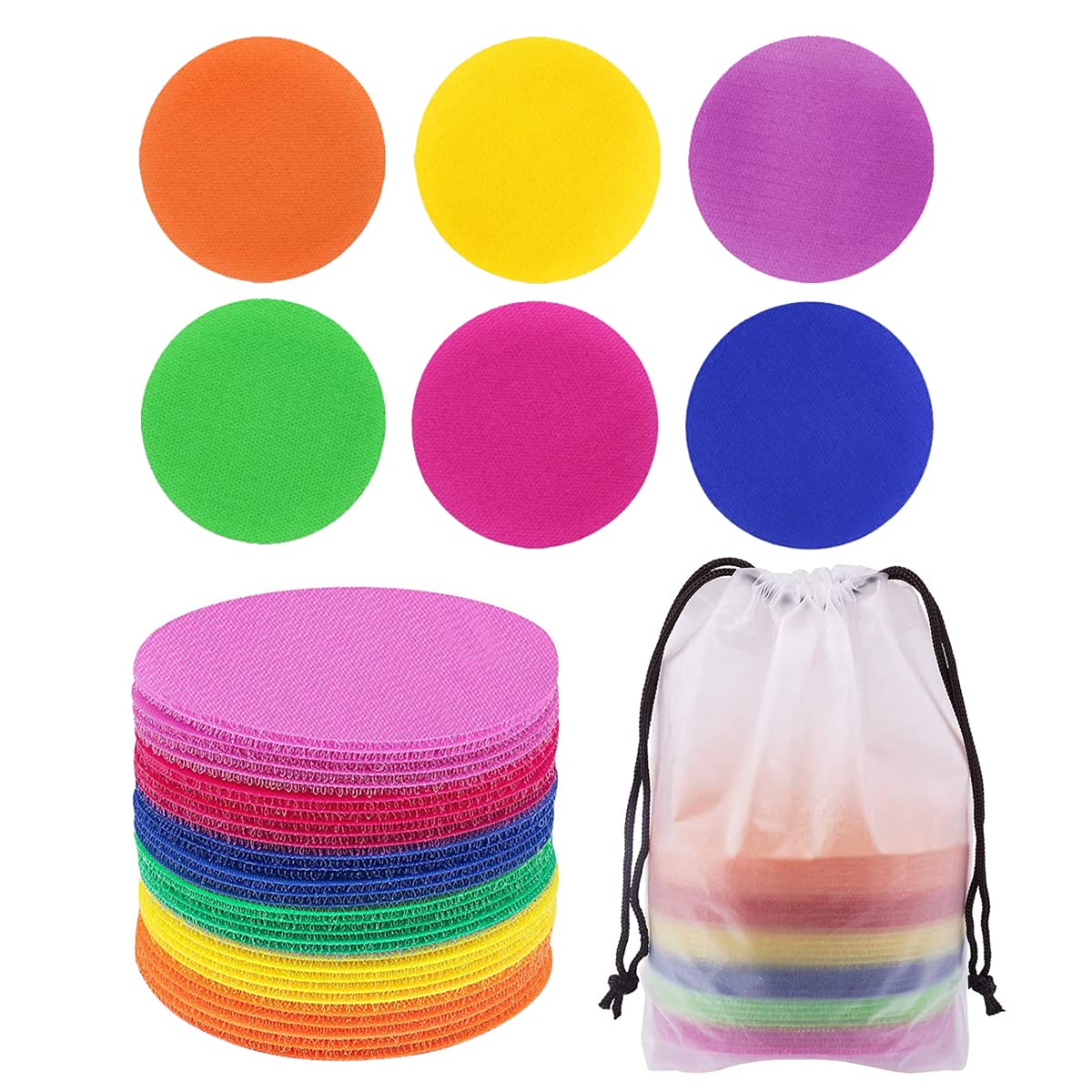 30pcs Carpet Marker Spot, Reusable Sit Dots Floor Circles Carpet Markers Stickers Kids Teacher Supplies for Preshool Classroom Kindergarten