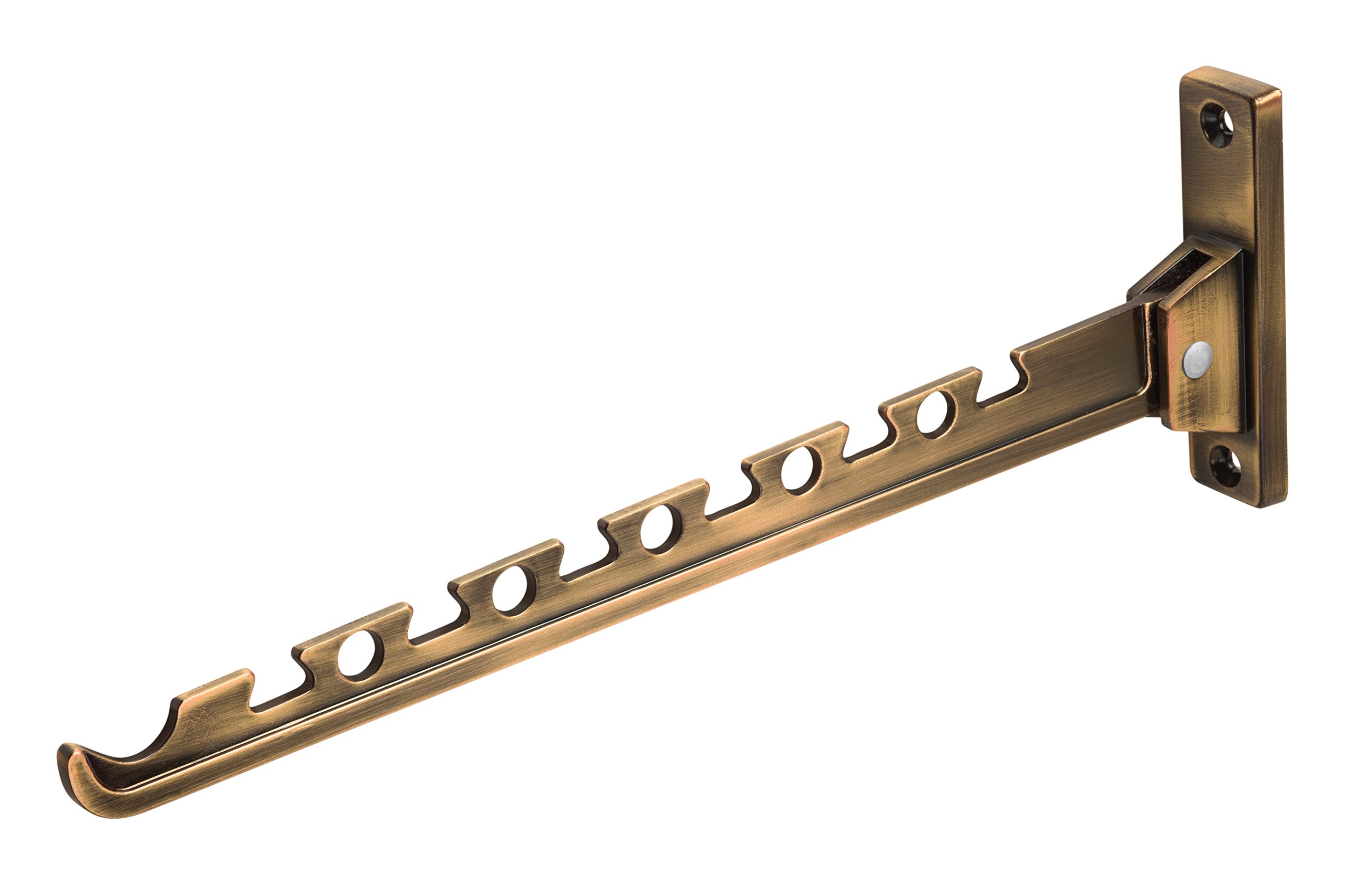 Metafranc Clothes Fan Burnished - 330 x 28 mm - 20 kg Load Capacity - Sturdy Material - Space-Saving Folding Function/Clothes Rail/Wall Hooks/Folding Hooks/Hanging Device / 250307