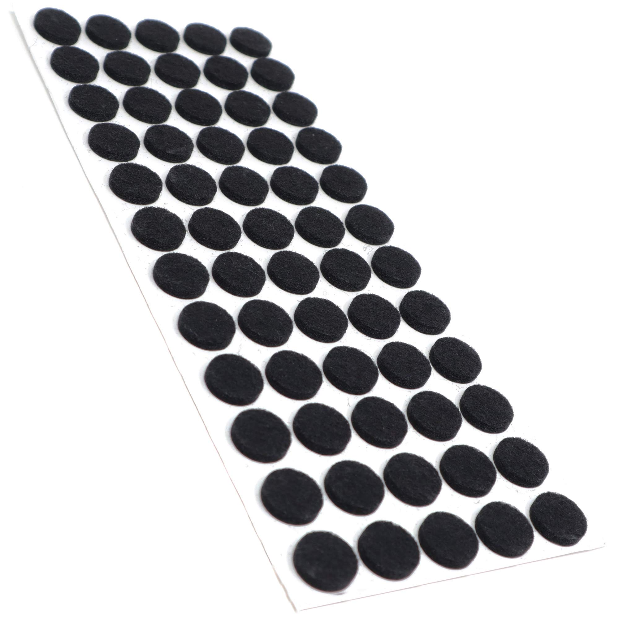 Adsamm® / 60 x self-adhesive felt pads/Black/ø 0.55'' (ø 14 mm) / round / 0.138'' / 3.5 mm thick stick-on furniture felt glides/Furniture & Chair Glides