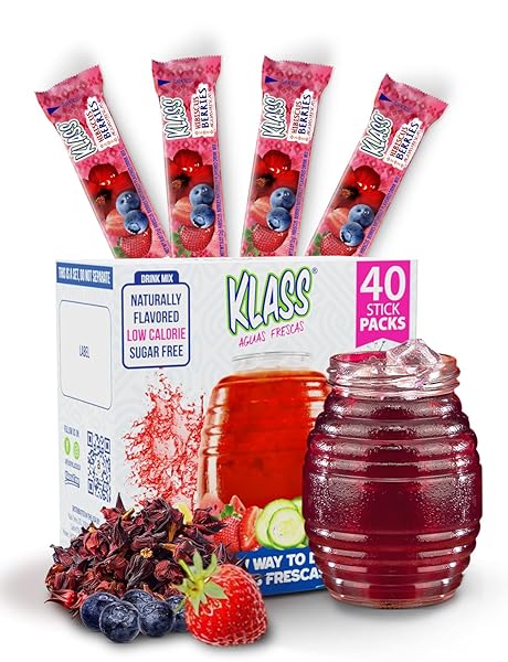 KLASS AGUAS FRESCAS, POWDERED DRINK MIX, 40 SINGLES...