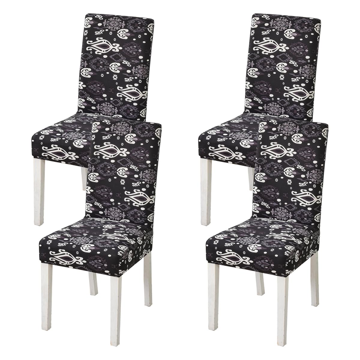 HZDHCLH Chair Covers Set of 4/6 Stretch Modern Chair Slipcovers for Dining Room Kitchen Wedding Party Washable Chair Protector(pattern,4pcs) — image 1