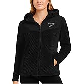 Reebok Womens Fleece Jacket - Super Soft Snow Fleece Hooded Zip Up Jacket - Cozy Softshell Outdoor Winter Jackets for Women