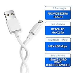 iPhone Charger AUNC 3PACK 6Feed Long Lightning to