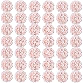 Auihiay 64pcs Hydrangea Artificial Flowers, Silk Hydrangea Heads with Stems, Pink Hydrangea Flowers for DIY Wedding Centerpiece Baby Shower Home Party Decor (Pink)