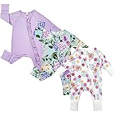 Bow Dream Bamboo Rayon Baby Boy Romper Footed Long Sleeve Footies Newborn Girl Clothes Footless with Zipper and Mitten Cuffs