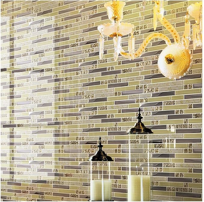 ZHANWEI 3D Wandpaneele Tapete Glas Mosaik Wandaufkleber Wohnzimmer