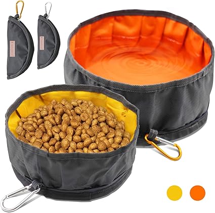 dog bed with food bowl