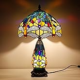 TCODTPOL Tiffany Lamp Stained Glass Table Lamp 12X19 Inches Mother Daughter Vase Desk Accent Night Light for Bedroom Bedside 