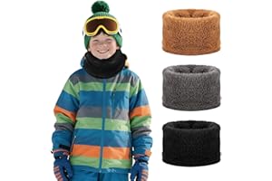 3 Packs Neck Warmer Kids Winter Kids Scarf, Soft Coral Fleece Toddler Neck Warmer for Boys Girls Aged 3-7