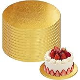 12 PCS 12 Inch Cake Drums, 1/2 Inch Thick Round Cake Boards, Gold, Professional Quality Cake Cardboards, Card Base, Cake Mat-Gold