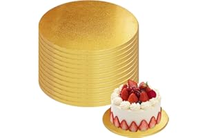Aumodizzy 12 PCS Cake Drums, 1/2 Inch Thick 12 Inch Round Cake Boards, Gold, Professional Quality Cake Cardboards, Card Base, Cake Mat-Gold