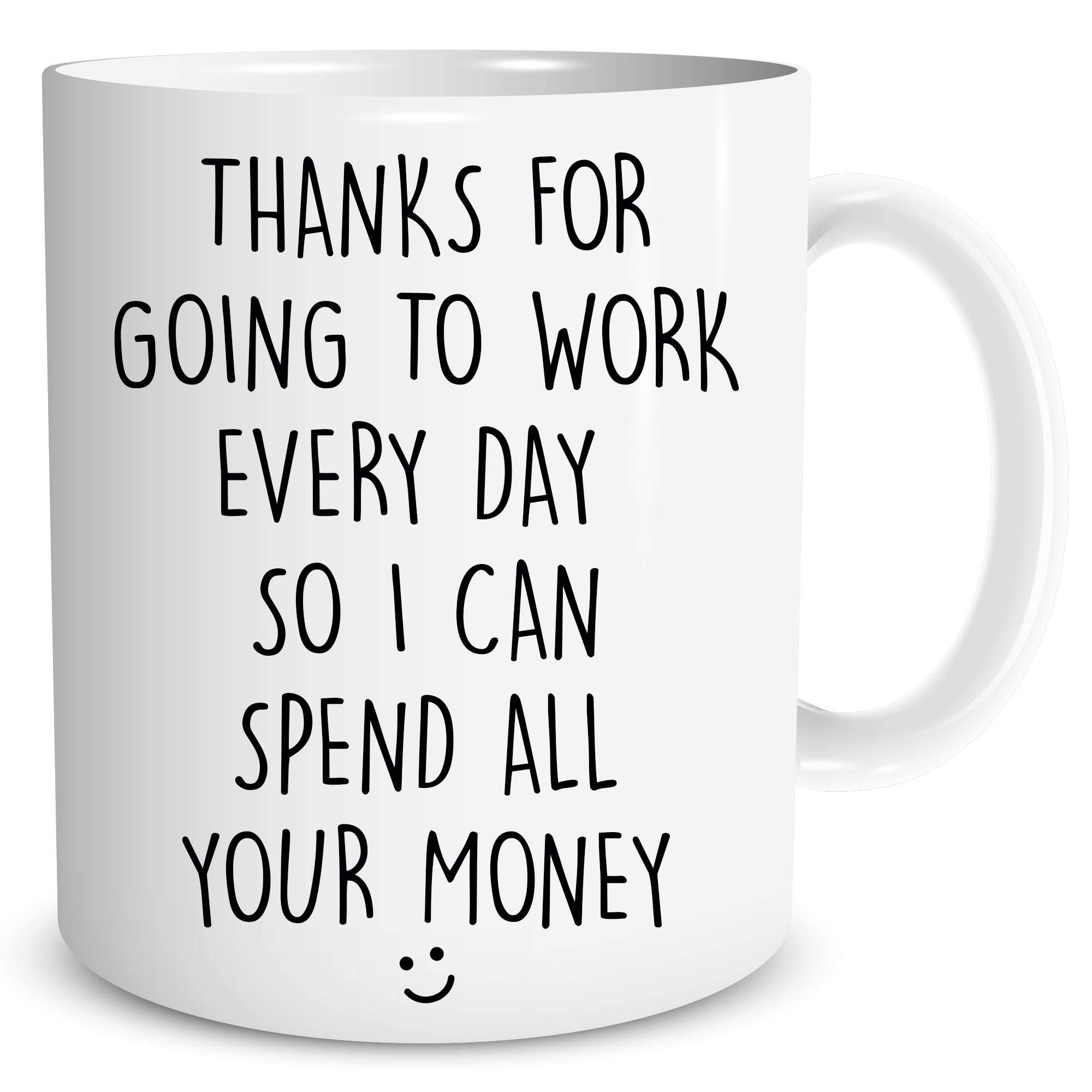 Funny Mug Gift for Dad Mum Father's Day Mother's Day Humour Spend All Your Money Birthday Christmas Present Banter Joke Funny WSDMUG1246