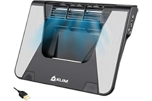 KLIM Airflow Laptop Cooling Pad - Powerful Cross Flow Turbines 2500 RPM Laptop Cooler - Ventilador para Ordinateur Portable -
