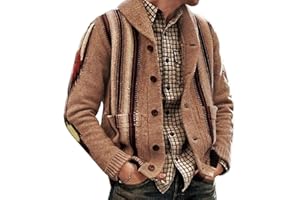 TAAMLOU Men's Long Sleeve Casual Comfort Fit Cardigan Sweater Shawl Collar Soft Fabric