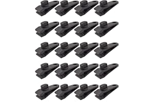 BINCKIN Tarp Clips, 20 Pack Tent Clip Heavy Duty Lock Grip, Heavy Duty Tarp Clamps for Pool Awning Cover, Car Cover (Black)