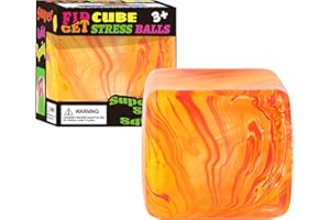 DREPHERE Fidget Toys Squishy Stress Cube, Stress Balls for Kids Adults Squishies Stress Relief, Ice Squishy Cube Sugar Balls, Sensory Toys for Kids with Autism, Fidgets for Classroom Prize Toys (Orange)