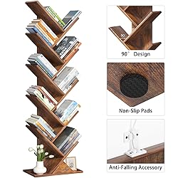 SHEEPAM 10 Tier Tree Book Shelf, Floor Standing