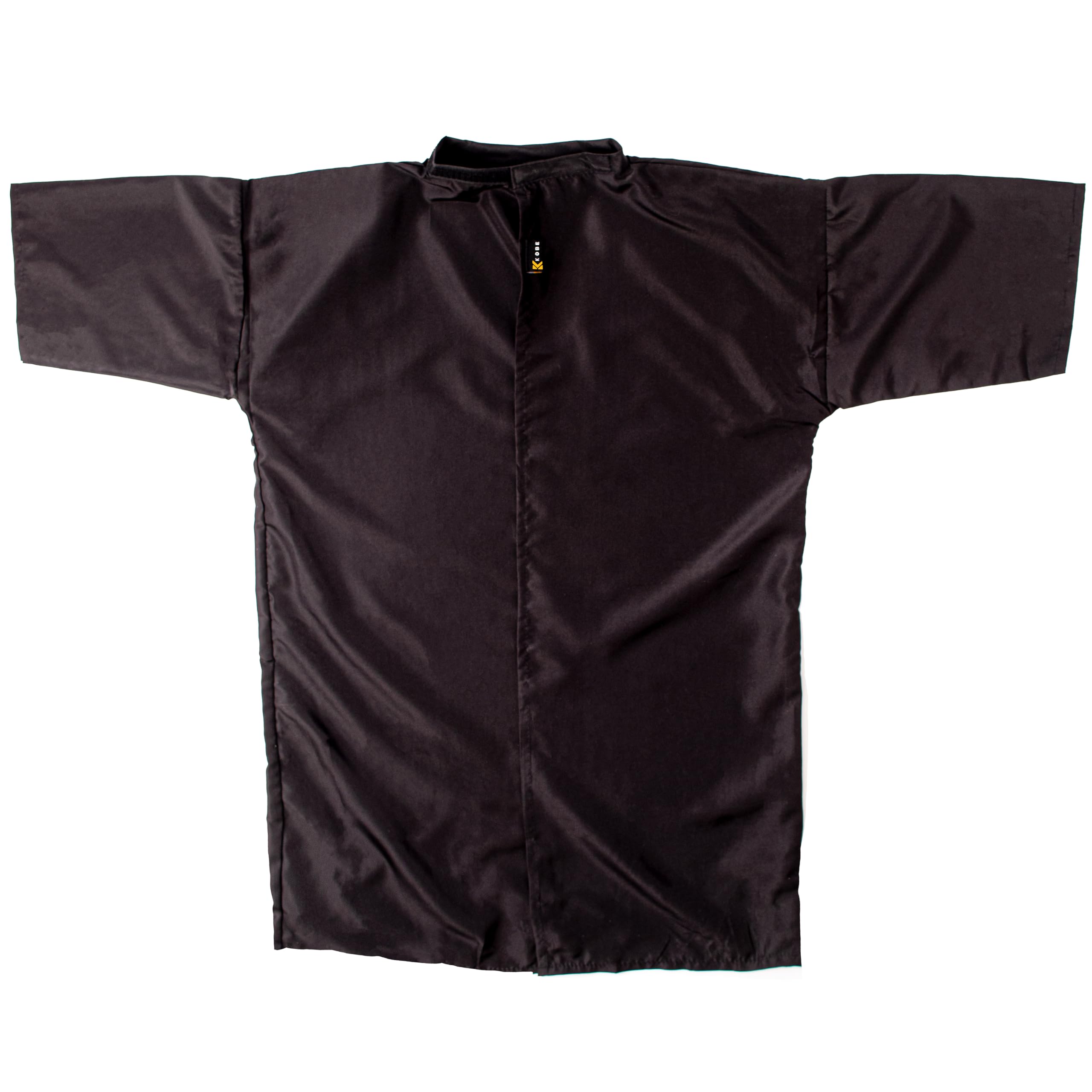 Kobe Kids Kimono: Durable, Unisex Salon Gown in Sleek Black, Water-Resistant and Washable Polyester, Adjustable Neck Cling for Comfortable Fit - Ideal for Children's Haircuts