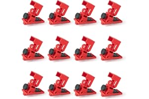 Boviisky Circuit Breaker Lockout Device, 12 Pack, 120/277 Volt Medium, Clamp-on Electrical Single Pole Breaker Lock Out Device, OSHA Compliant, Premium Grade, 4011
