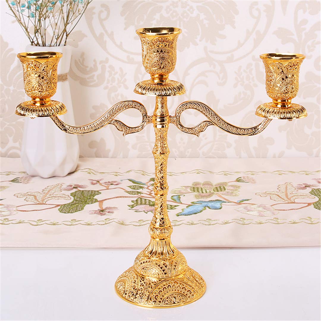 Metal Candle Holders Hollow Design Candlestick Tabletop Candle