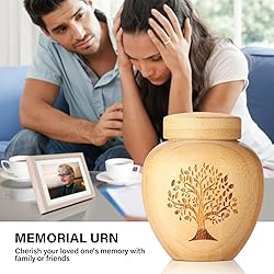 Small Urns for Human Ashes Made of Bamboo Set of