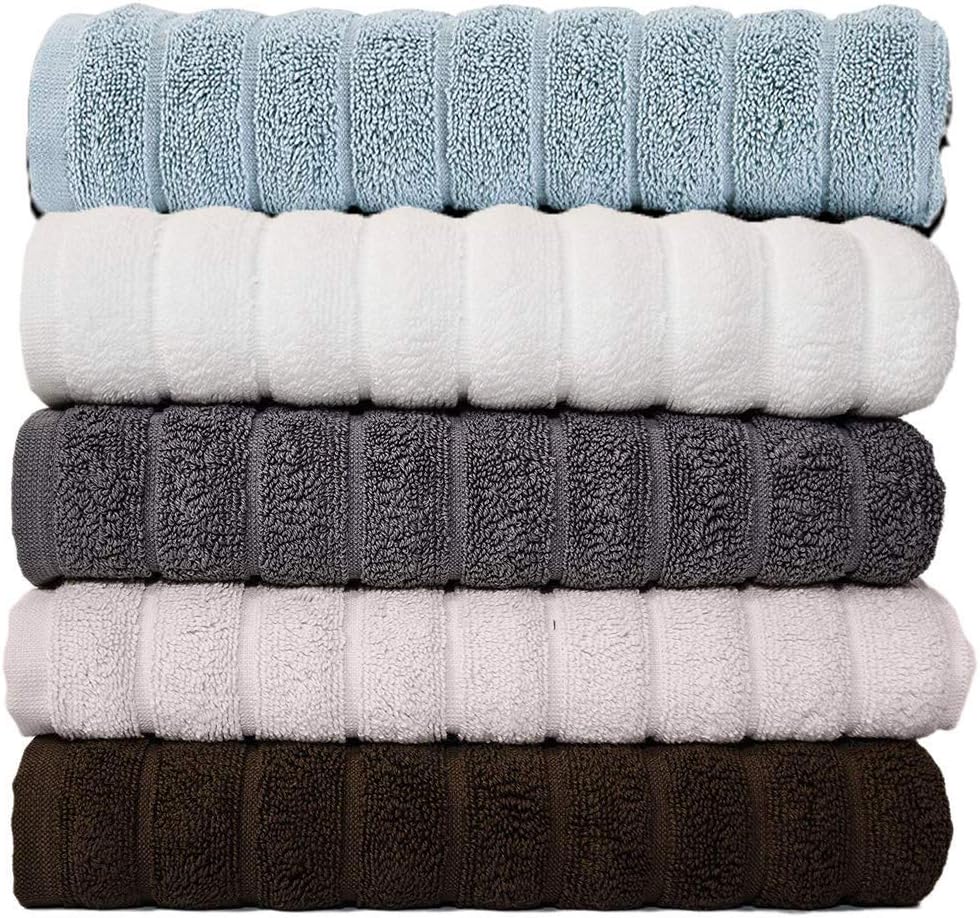 Classic Turkish Towels Luxury Bath Towel Set - Soft and Thick Oversized Ribbed Bathroom Towels Made with 100% Turkish Cotton (Platinum, 40x65 Bath Sheets): Home & Kitchen