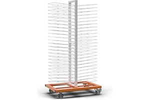 BERPET Cabinet Doors Paint Drying Rack Stand with Casters for Paint for Interior, Exterior, Spray, Roll, Brush, Commercial, Pro Painters, 30lbs Capacity per Shelf, Heavy-Duty 110Lbs Rack (50 Shelves)