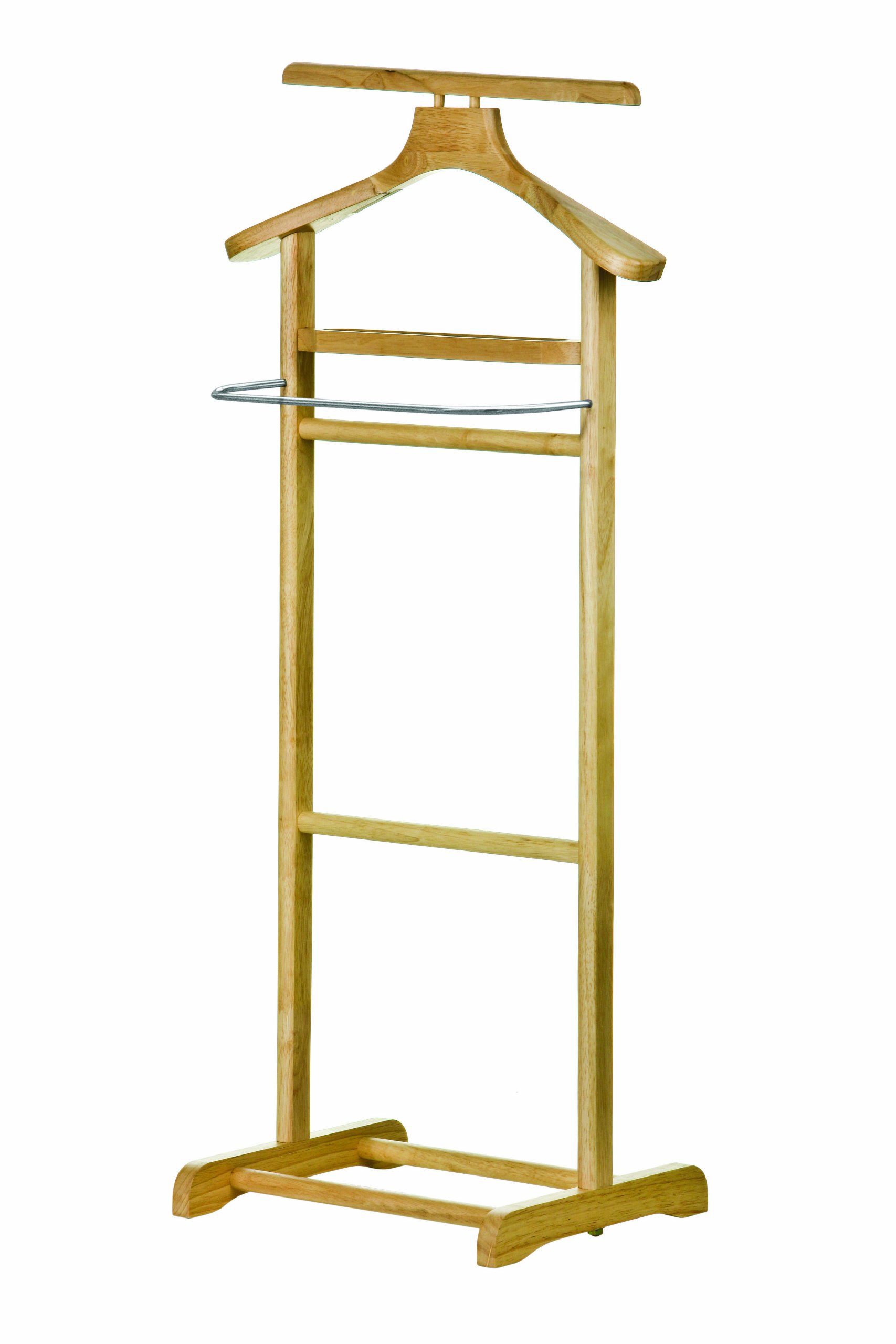 Premier Housewares Clothes Valet, Rubberwood/Stainless Steel, Beige