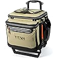 Titan Deep Freeze 60 (50+10) Can Wheeled Cooler - Collapsible Rolling Cooler with Wheels and All-Terrain Cart
