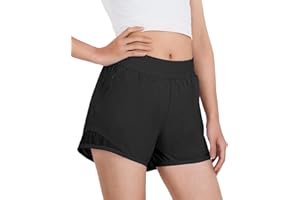 Somaibo Girls Athletic Shorts with Liner Quick Dry Running Soccer Shorts with Zip Pockets for Kids Active Sports Volleyball