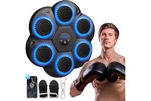 HSUNDRIES Music Boxing Machine, Bluetooth Interactive Punching Trainer with Boxing Gloves, Wall Mounted, 9 Training Modes, 18 Speed Levels, 10-Hour Battery Life, Smart Boxing Equipment for Adults & Kids