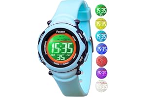 Facasu Kids Digital Watch for Girls Boys,Children's Waterproof Colorful Light UP Outdoor Sport Watch with Stopwatch Alarm-Kids Watch for Girls Boys