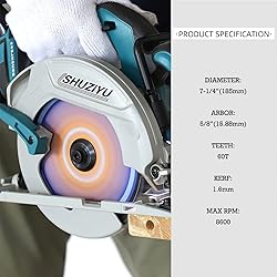 LSHUZIYU 7-1/4”(185MM)-60T, Super Thin Kerf