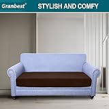 Granbest Premium Water-Repellent Sofa Seat Cushion Covers 2 Seater Chocolate view 2