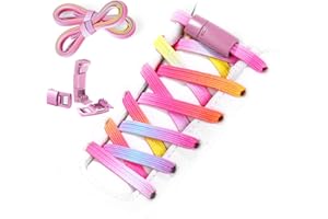 Aiboxin Elastic No Tie Flat Shoe Laces for Sneakers, Tieless Shoelaces for Kids & Adults, Stretch Shoes Strings