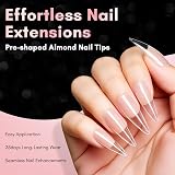 Makartt Long Almond Nail Tips 500Pcs 10 Sizes Clear Full Cover Nails view 5