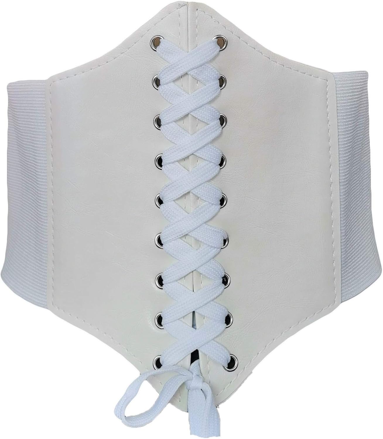 HOEREV Women Girls Elastic Wide Band Elastic Tied Waspie Corset Waist Belt Bustiers Halloween Corsets Size XS-XXXL at  Women’s Clothing store
