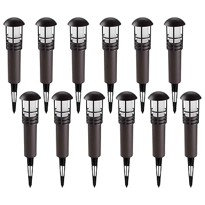 LEONLITE 12-Pack 3W LED Landscape Lighting Fixture with Aluminum Housing, 12V Low Voltage, ETL Certified, 3000K Warm White, IP65 Waterproof Ground Stake for Outdoor Walkway, Garden, Yard, Patio, Path