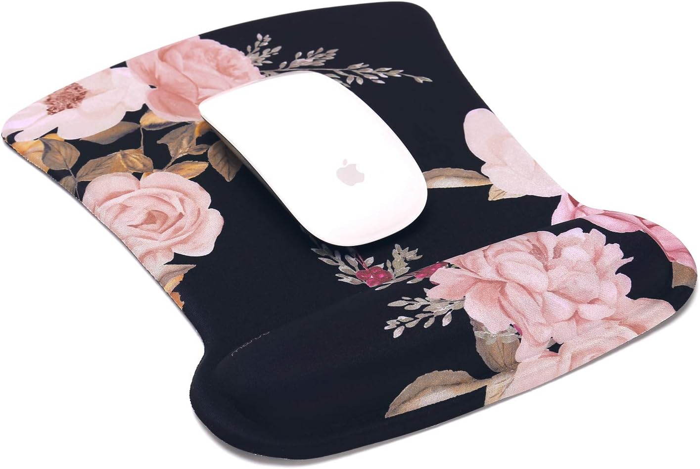 MOSISO Wrist Rest Support for Mouse Pad & Keyboard Set, Peony Ergonomic Mousepad Non-Slip Rubber Base Home/Office Pain Relief & Easy Typing Cushion with Neoprene Cloth & Raised Memory Foam, Black : Office Products