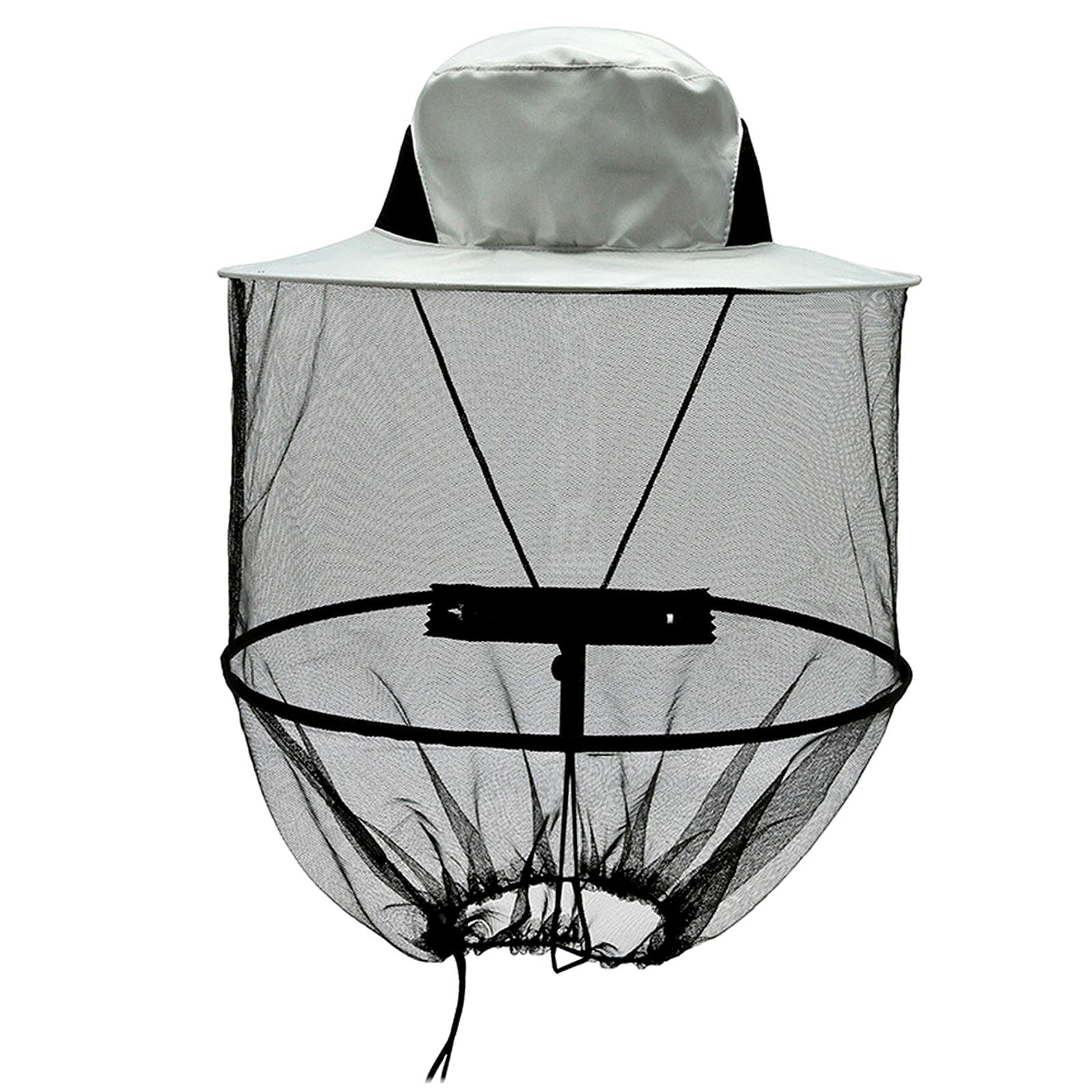 MUNSKT Mosquito Head Net Grey Sun Hat, Foldable Cap with Face Netting Cover, Quick Dry Wide Brim Protection Mask, Breathable Anti Insects Bug Bee for Outdoor Hiking Camping Gardening Fishing